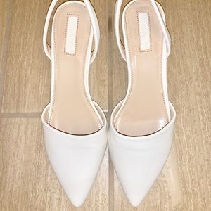 Short white classy heels